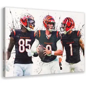 Ja'Marr Chase Joe Burrow Tee Higgins Classic Star Posters 1 Canvas Poster Wall Art for Home Bedroom Office Dorm Room Decor Gift