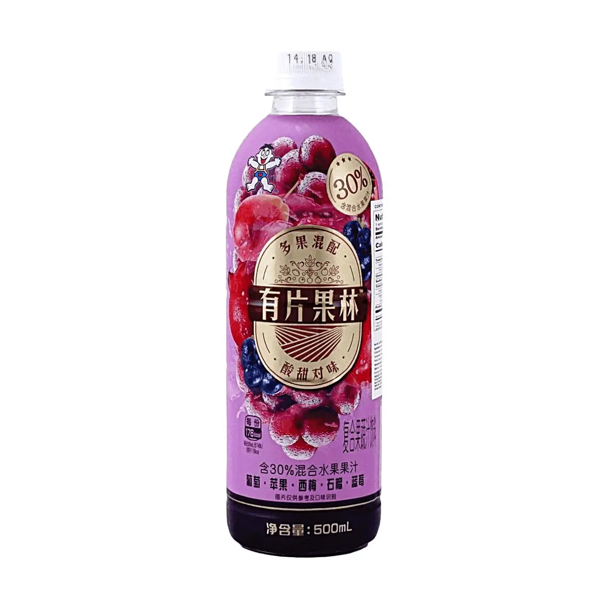 WANT WANT Mixed Fruit Juice Drink - 500ml Bottle | Grape, Apple, Plum, Pomegranate, Blueberry Flavors - Refreshing & Healthy Beverage
