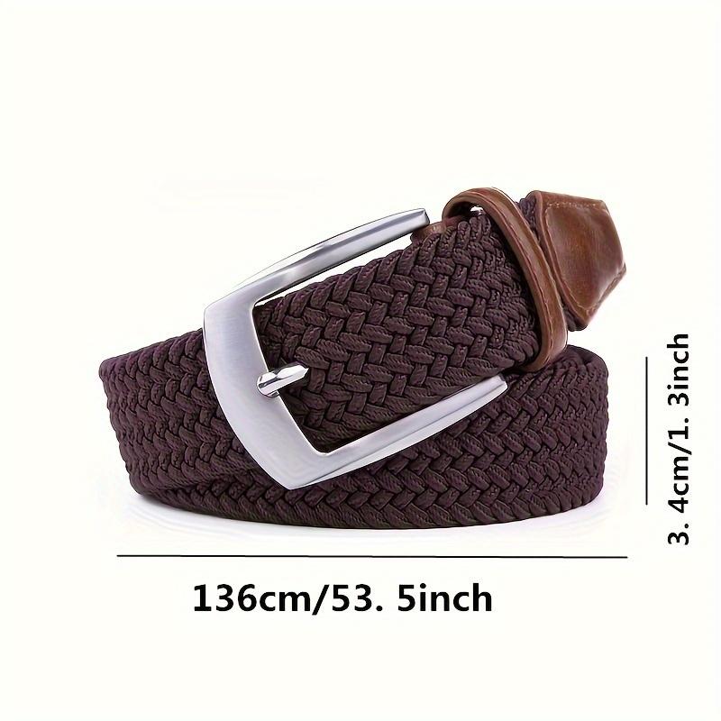 [Full Sizes Stretch Braided Belts] Canvas Elastic Fabric Woven Stretch Braided Belts for Men Women Junior with Multicolored/Full Sizes, Father's Day Gift  Brown