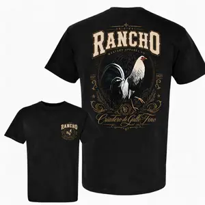 Rancho Criadero De Gallo Fino T-Shirt, Vintage Western Rooster Graphic Tee, Ranchero Country Shirt, Mexican Farm Life Apparel, Unisex Casual Cowboy Tee