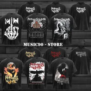 [Collection] ReTro Motionless In White Band T-Shirt , MIW T-shirt , Rock Band Shirt , Washed Oversized T-Shirt , Rock Band Shirt, Retro Music Tee, Rock Music Lover Shirt, Vintage Band Shirts Casual Fabric Fit Top , Top Men's and Women's Clothing Cotton