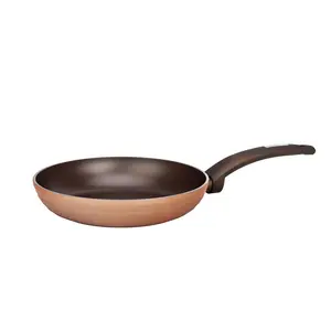 11" Large Fry Pan | Stylish Non-Stick Skillet with Brown Handle - Scratch Resistant & Heat-Resistant - Safe for Gas, Electric, Ceramic & Induction Counter Cooktops - Kitchen Cooking Essentials