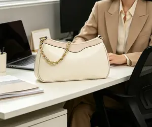 Khaki Monogram Chain Shoulder Bag for Women, Vintage Designer Inspired Crossbody Flap Bag with Gold Hardware, Old Money Aesthetic Mini Bag for Daily Use, Travel & Going Out