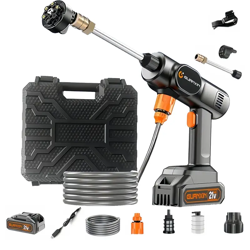Cordless Portable Electric Pressure Washer, 21V Handheld Wash Machine with 6-in-1 Nozzle for Car Cleaning, Garden Watering, Cordless Pressure Washer, Portable Pressure Washer