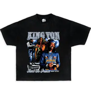 King Von O'Block Shirt Unisex Graphic Tee 100% Cotton Soft Breathable Non Shrinking Solid Colors Heather Blend, Gifts for fans