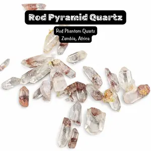 TWO Red Pyramid Quartz - Hematite Included Quartz - Hematite Phantom Quartz