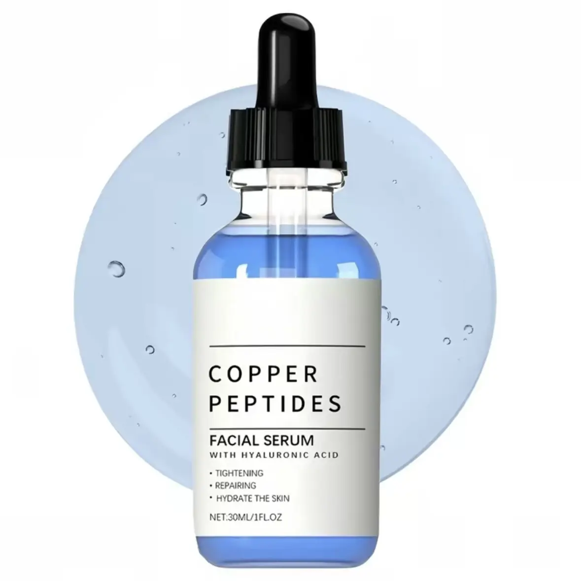 GHK-Cu Copper Peptide Serum with Hyaluronic Acid | Anti-Aging Facial Serum, Deep Moisturizing & Nourishing, Firming & Wrinkle Smoothing | Fragrance-Free | 30ml Daily Face Serum for All Skin Types | Men & Women, Cruelty-Free, Vegan Skincare