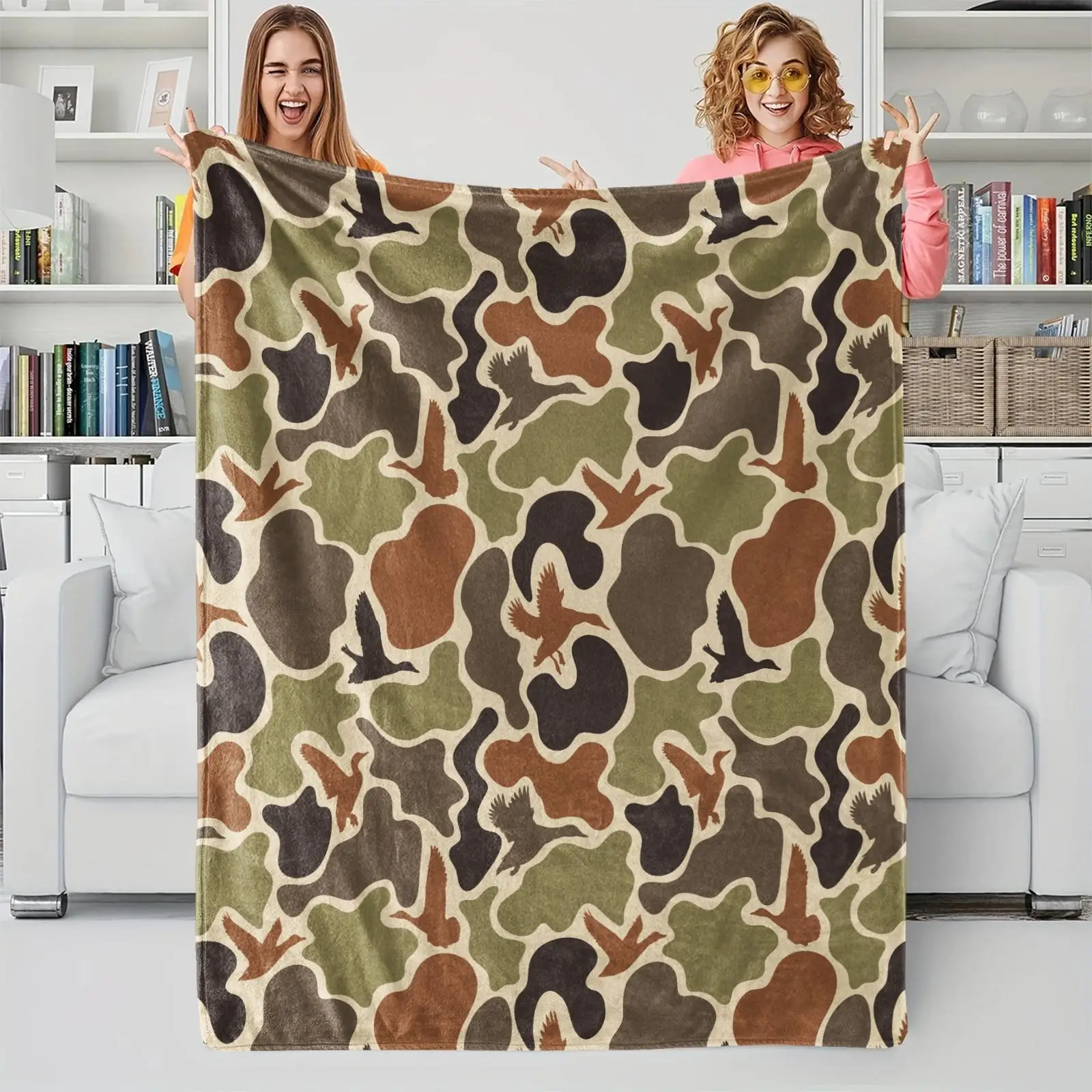 Camouflage Pattern Blanket, 1 Count Soft Comfortable Throw Blanket, Warm Napping Blanket for Home Office Travel, Bedroom Refresh Decor