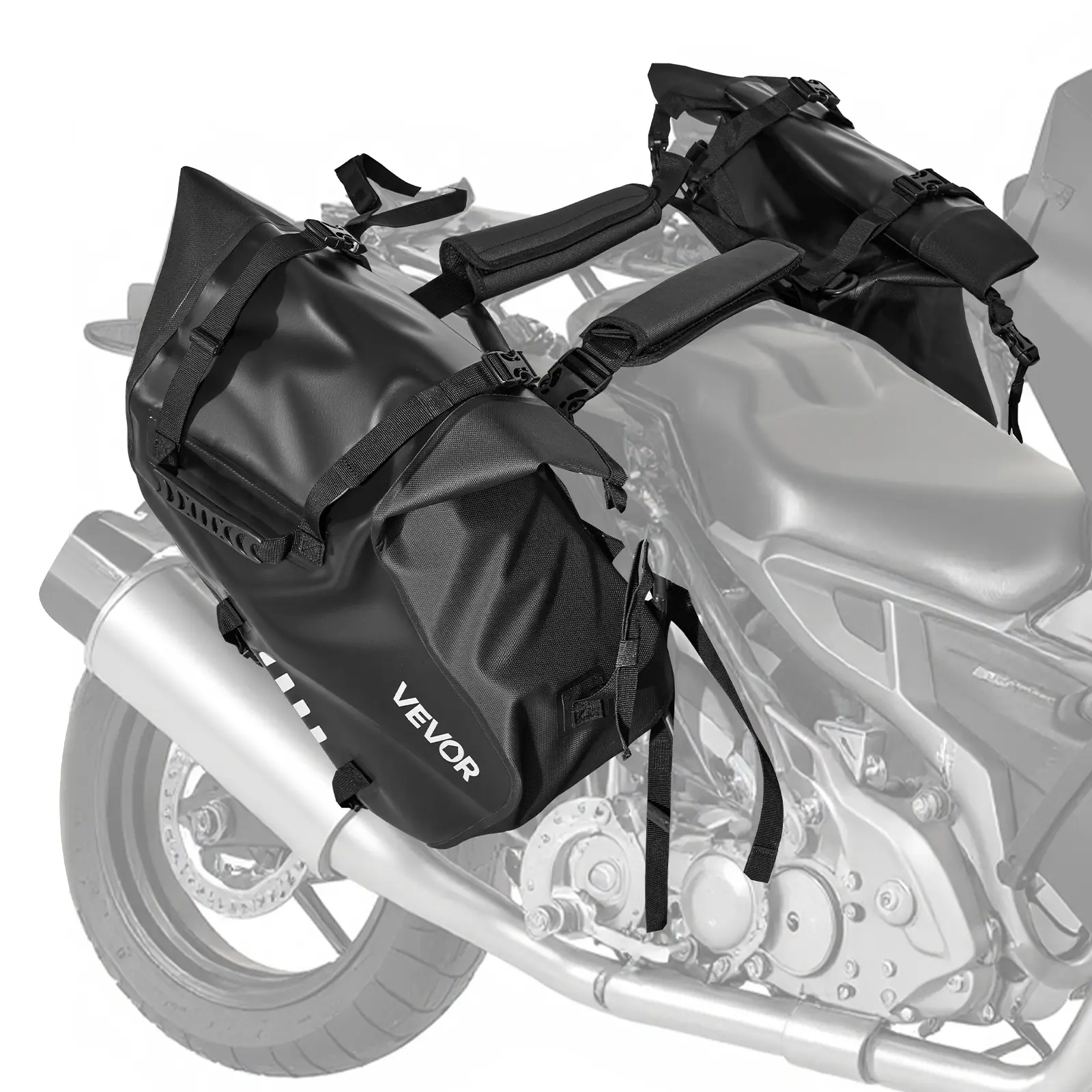 【SummerFinds】VEVOR Motorcycle Saddlebags, 28L (14L x 2) Large Capacity Motorcycle Accessories, Waterproof Side Saddle Bags with Bottom Strap, Compatible with Most Motorbikes, Outdoor Sports Luggage Storage Shoulder Bag, Black, Motorcycle Gear