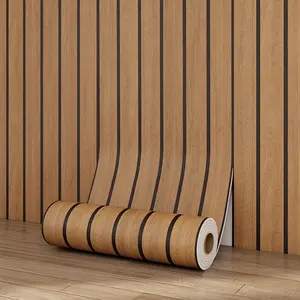 Self-Stick Wood Grain WalIpaper Roll,Decorative Wallpaper, 40cm X 300cm Thick Recessed Texture, Peel and Stick, Easy to Cut，Suitable for Bedroom Living Room Kitchen,Modern Home Decor