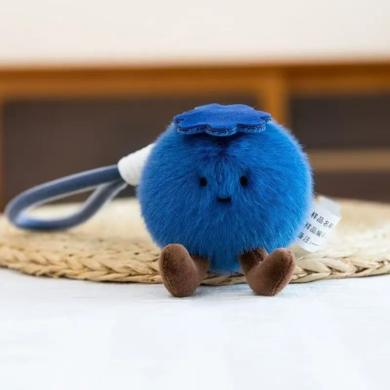 Cute Blueberry Plush Keychain Charm, Keychain Doll, Soft Stuffed Toy Figure, Bag Pendant Decoration, Adorable Blueberry Mascot Accessory, Cute Keychains