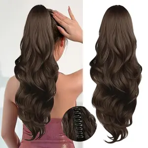 HMD 26" Clip-in Ponytail Extension for Women & Girls Long Straight Synthetic Heat Friendly Fiber Volume & Length Hair Solution