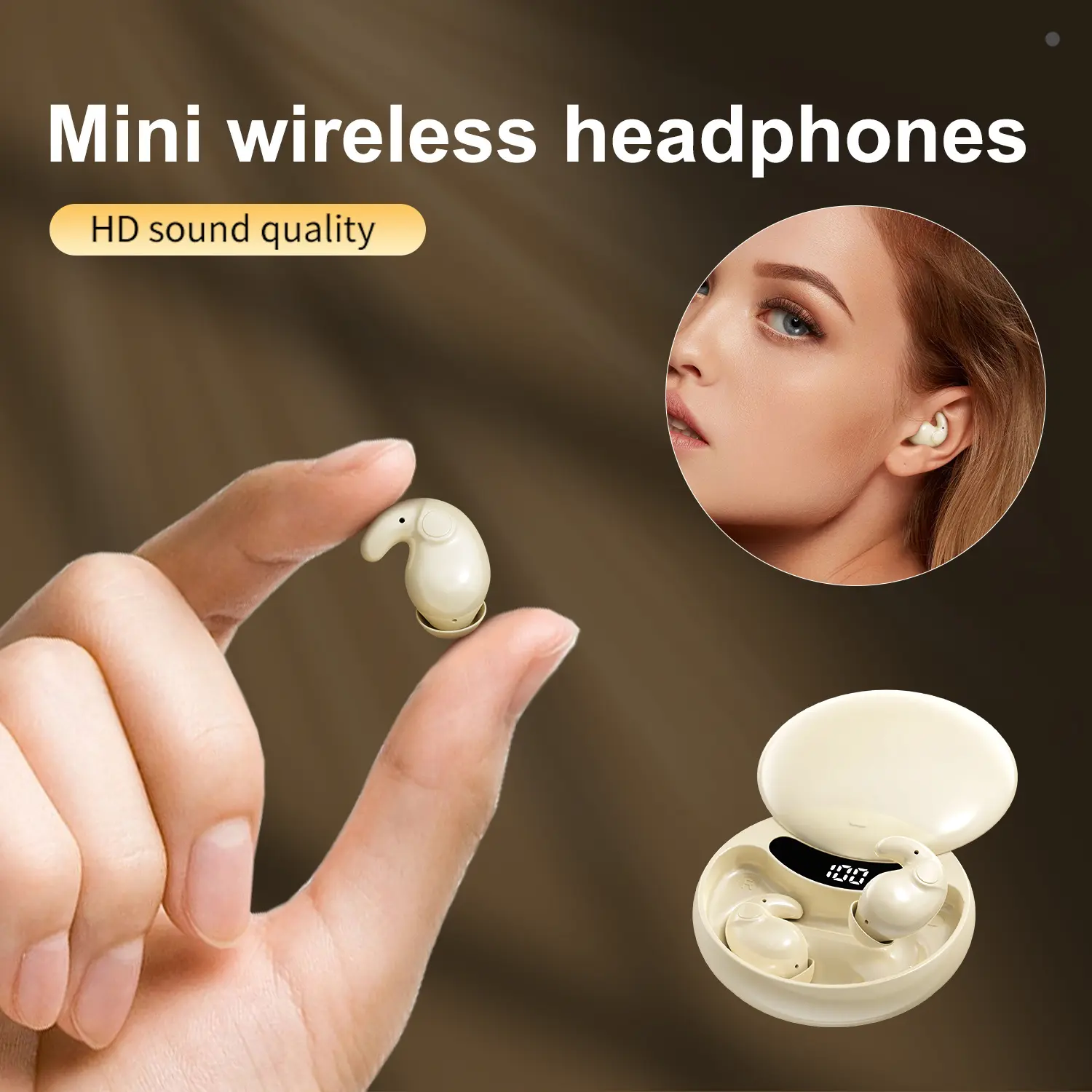 INSONIXN Invisible Earbuds, Bluetooth 6.0 Audio Headphones, IPX5 Sweat and Water Resistant In-Ear Headphones, Lightweight Rechargeable Battery Earbuds for Sensitive Side Sleepers