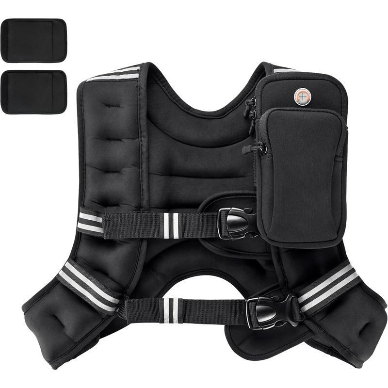 PACEARTH  Weighted  Vest ,  6Lb /  12Lb /  16Lb /  20Lb /  25Lb /  30Lb  Weight  Vest  with  Reflective  Stripe ,  Body  Weight  Vests  Adjustable  for  Men ,  Women  Workout ,  Strength  Training ,  Running ,  Walking ,  Jogging PACEARTH