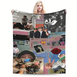 Latin Mafia band themed printed flannel blanket, soft and durable, perfect for office, sofa, bedroom or home decor, a great gift for fans
