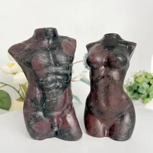 5.5-inch Crystal Male and Female Body Statues | Hand-carved Natural Firework Garnet Goddess Statue | Home & Office Decoration, Altar Ornaments, Meditation Crystal Jewelry