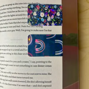 Floral Rainbow Magnetic Bookmark Laminated Book Mark Bookish Gifts for Book Lovers with Holographic Flower Pattern and Cute Magnet Design 4” x 1.25” Durable Stylish Page Holder