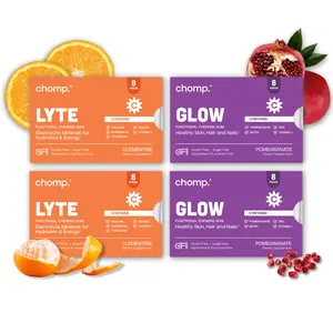 Chomp Lyte/Glow Combo 4 Pack - ElectroLYTE Minerals & Glow Beauty Gum for Hydration Energy & Natural Beauty Support