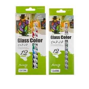 Acrylic Paints 12 Colors Professional Set 6/12ml Tubes Artist Drawing Gouache Fabric Glass Oil water color Paint
