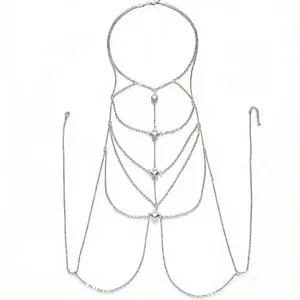 Chest Chain Men Sexy High-End Inlaid With Diamonds Adjustable Body Chain