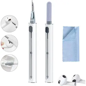 Portable Multi-Function Earbud Cleaning Kit for AirPods Pro, AirPods 1-3, Bluetooth Headsets, Charging Boxes, Smartphones, Cameras, Digital Devices – Soft Brush, Flocking Sponge Cleaning Pen (1Pc) with Manufacturer Warranty