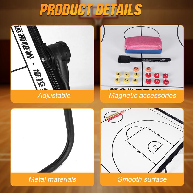 Double Sided Basketball Board with Markers Eraser Professional Basketball Game Pad Multi-Purpose for Basketball Soccer Volleyball Coaches