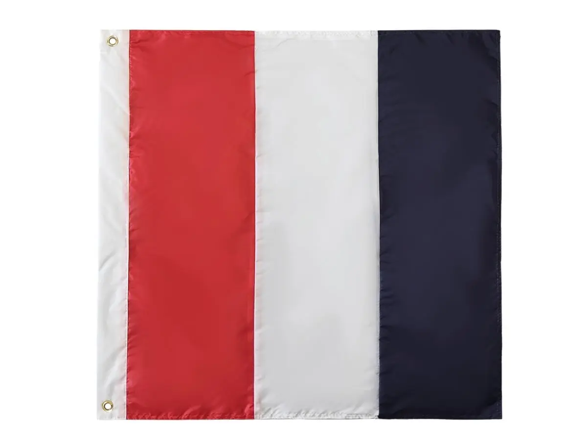Handcrafted Fabric Flag - 24-T 24 in. Authentic Letter T Nautical Alphabet Navy Code Signal Flag for Outdoor Home & Festive Party Backdrop/Banner Use