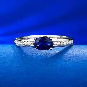 Adley Style Solitaire Fashion Ring for Women, 0.5CT Lab Created Gemstone, Minimalist Classic Jewelry for Adults