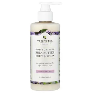 Tree To Tub Moisturizing Shea Butter Body Lotion, For Dry, Sensitive Skin, Relaxing Lavender, 8.5 fl oz (250 ml)