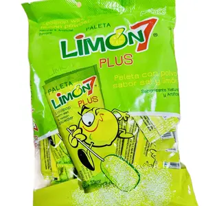 Paleta Limón 7 plus lollipop with salt & limón powder Candy