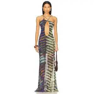 Jaded London Strappy Maxi Dress With Trim in Multi