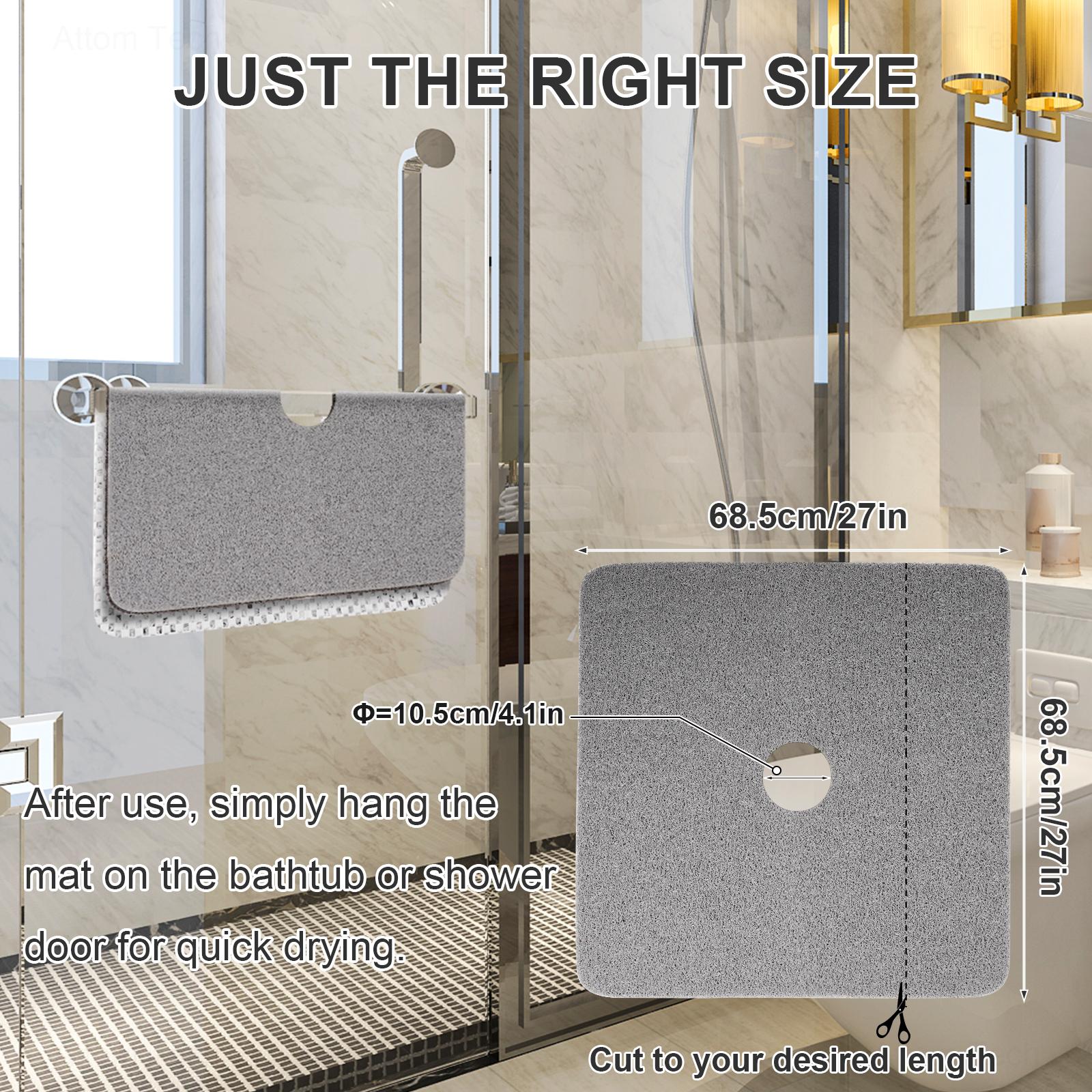 NiHome Non-Slip Shower Mat,27"x27"Square Shower Mat, Shower Floor Mat, Loofah Textured Comfort with Efficient Drainage to Fit for Bathroom accessories