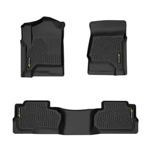 Fits 2014-2019 Chevy Silverado Sierra TPE Floor Mats 1500 2500 3500 Double Cab G-PLUS