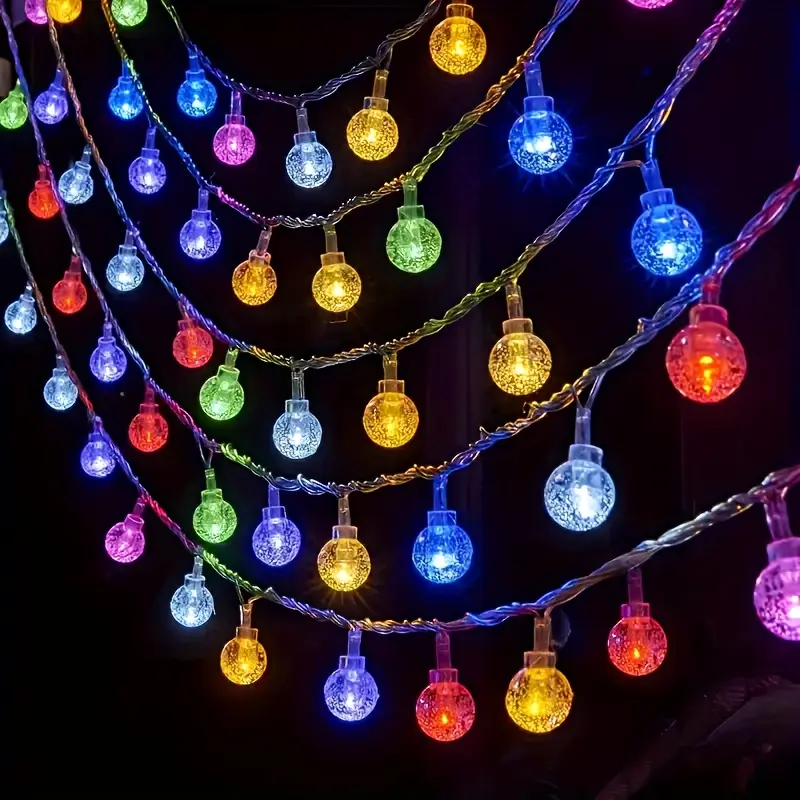100 LED Solar Globe String Lights Outdoor, 39FT Multicolor Crystal Ball Fairy Lights with 8 Lighting Modes, IPX4 Waterproof Solar-Powered Lights for Garden, Patio, Trees, Backyard, Party, Wedding & Christmas Decor