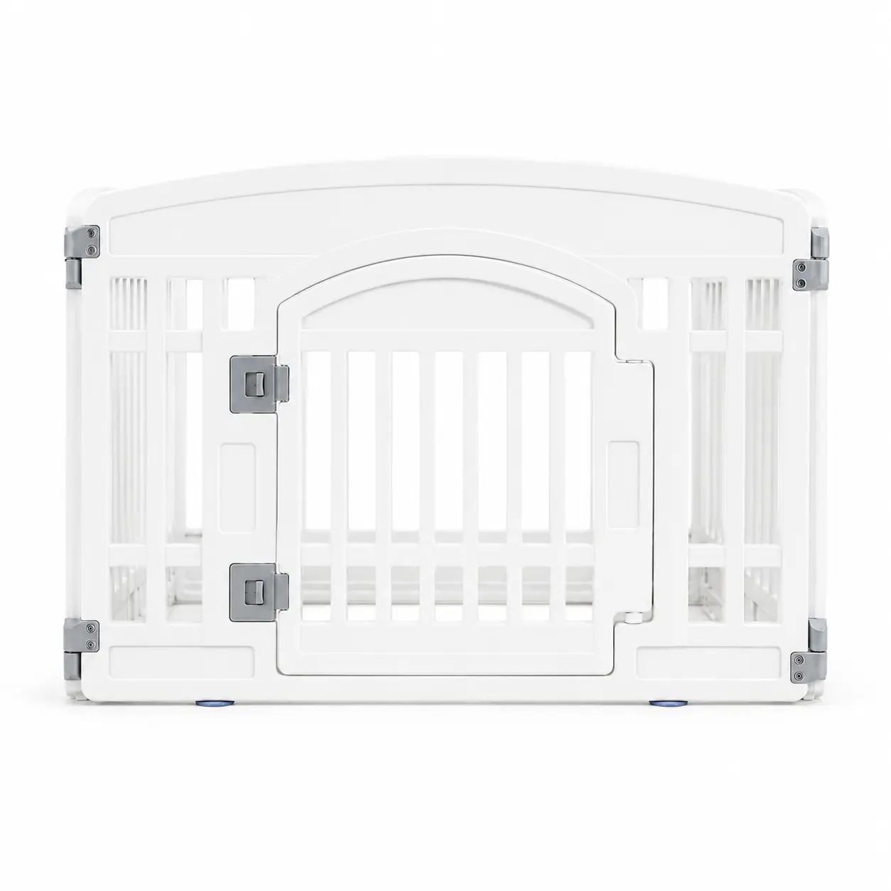 "Corral de Mascotas Plegable 24" con Puerta, Parque para Perros y Cachorros, Seguridad Interior/Exterior, Fácil Montaje y Almacenamiento, Personalizable, Blanco, Cercado Portátil para Cachorros y Perros Pequeños"