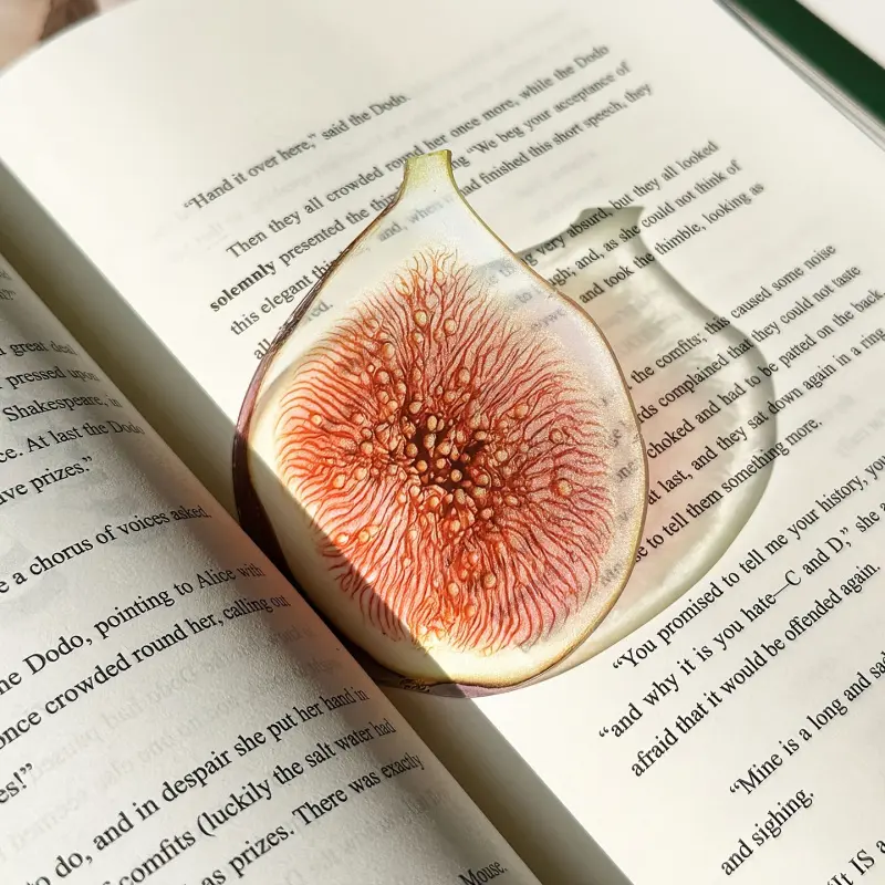 1pc Grape, Apple, and Fig Fruit-shaped Acrylic Bookmark - Semi-transparent Page Marker, Cute Book Accessory, Back-to-school Gift, Book Club Gift, Creative Gift, Can Be Used as DIY Accessory