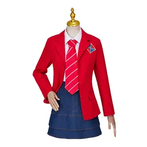 EWS Rebelde School Uniform for Girls High School Student Suits Red Jacket Shirt Skirt Tie Sets Halloween Cos Party Outfits