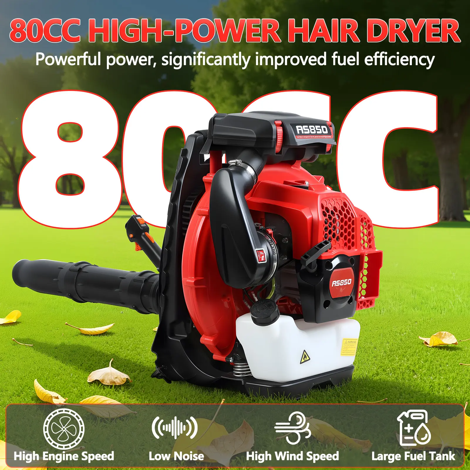 【Fall Sale - Limited Time Only】Explorinox Gas Backpack Leaf Blower, 63cc/80cc/84cc 2-Stroke Engine, 700–1060 CFM High-Power Blower for Leaves, Snow, Dust & Yard Debris