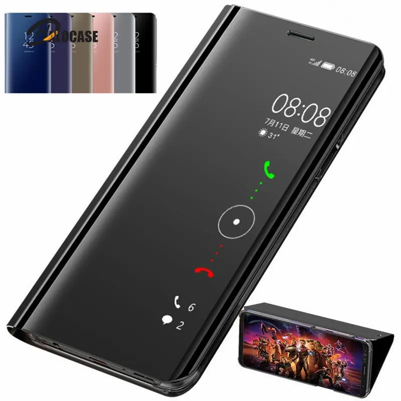 Smart Mirror Flip Case For Samsung Galaxy S8 S9 S10 Plus S20 S21 S22 Ultra J4 J6 Plus A6 A7 A8 2018 Protection Phone Cover
