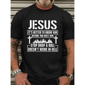 Men's Plus Size Jesus Religious Statement T-Shirt
