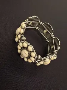Vintage White Turquoise Style Statement Bracelet Western Boho Cuff Jewelry