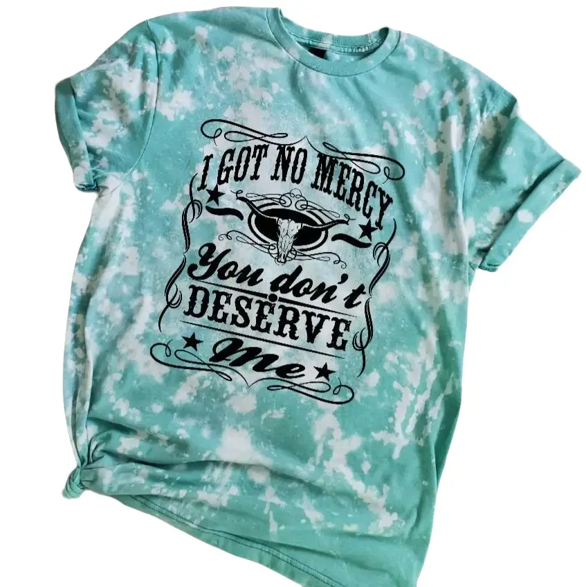 I Got No Mercy Sublimation Bleached Tee Tshirt