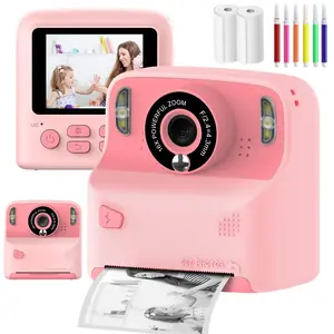 Instant Printing Camera, Rechargeable HD Digital Camera with Print Paper & Marker, Perfect Birthday Gift for Children, Portable Camera