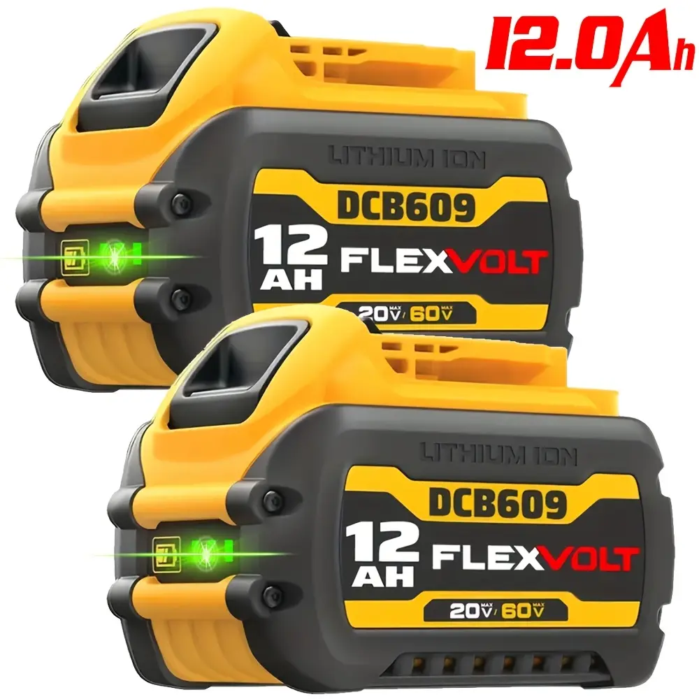 2-Pack 12.0Ah Lithium Rechargeable Cordless Batteries, Replacement for Dewalt 20V/60V MAX FLEXVOLT Power Tools, Compatible with Listed Models, Lithium Rechargeable Battery, Cordless Battery