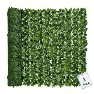 Artificial Vine Leaves, 2 Rolls, Outdoor Plant Fence, All-Season Decorative Wall Panels, Ideal for Balcony, Garden, Courtyard