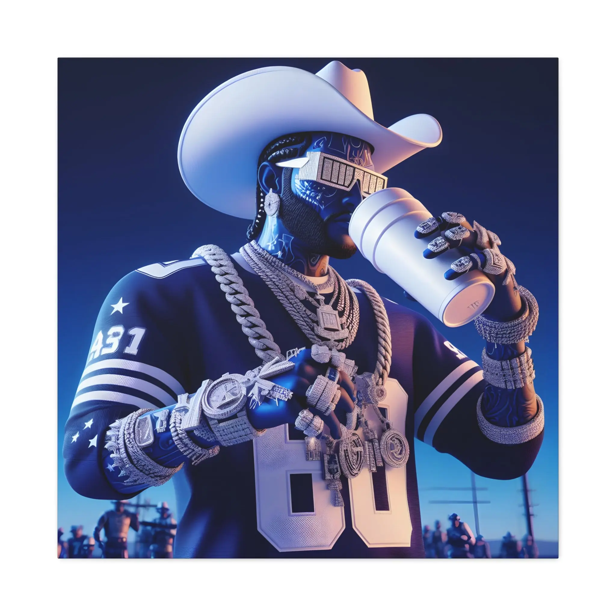 Dallas Cowboys Rapper Canvas, Wall Art, Poster, Football Art, NFL Designs, Sports Art Canvas, Matte finish, Artwork, Decoration, Decor, Print, Artistic