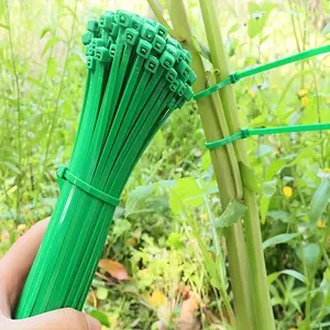 200pcs Green Plastic Zip Ties for Garden, Heavy-Duty, Self-Locking, Multipurpose with Gardening & Landscaping