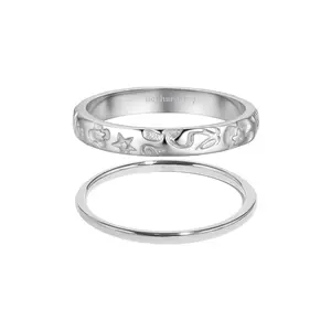 Hey Harper Aurie Ring Set - Silver Size 7