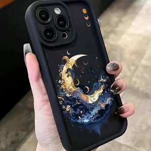 Moon Pattern Phone Case, Tpu Shockproof Cellphone Casing, Anti-drop Shockproof Phone Protective Cover, Protection, Phone Accessory Compatible with iPhone 11 12 13 14 15 Pro Max, Protector, Smartphone