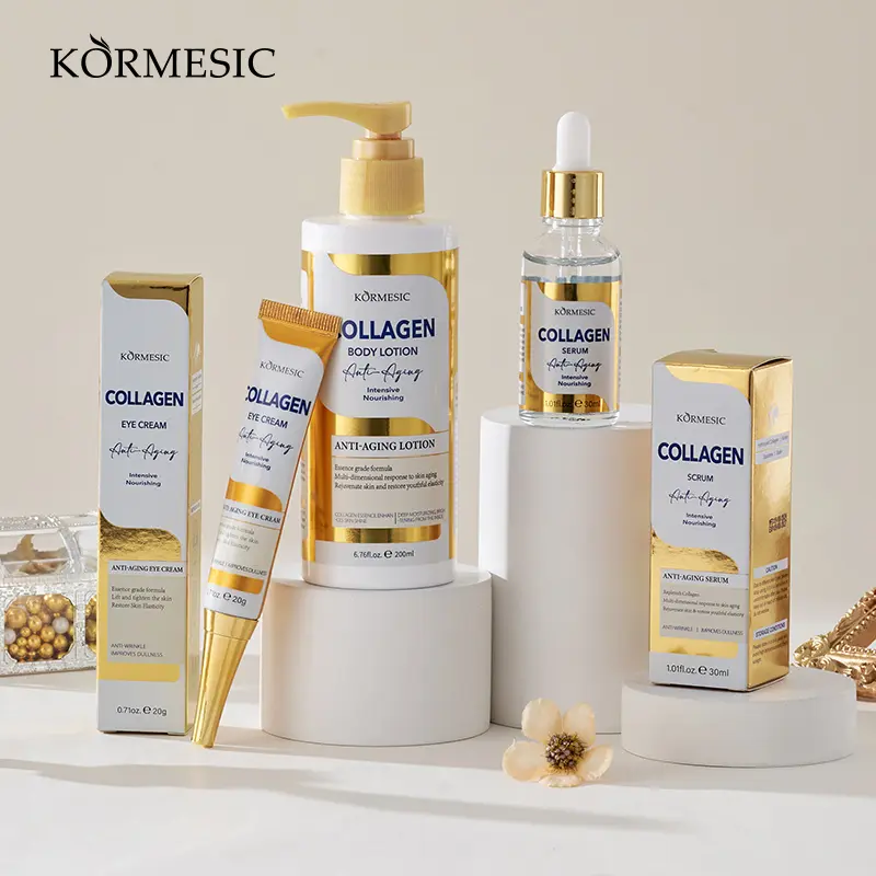 Collagen Skincare Set | 3-Piece Set with Eye Cream, Facial Serum & Body Lotion | Daily Moisturizing & Nourishing Care for Dry Skin | Women’s Gift Set Moisturize Moisture Hydrating